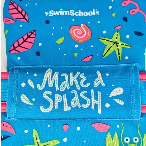 AQUA LEISURE SWIM SCHOOL MAKE A SPLASH BLUE/GREEN SWIM VEST AGES 3-5 MAX 38LBS - Picture 2 of 7